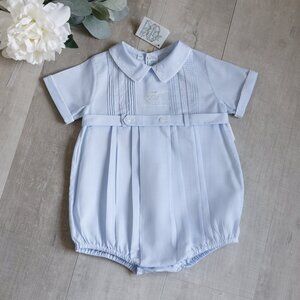 Feltman Brothers Heirloom Blue Romper Creeper RARE DESIGN Steamboat 6 Month NWT